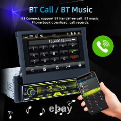 Autoradio de voiture simple DIN HD 7 pouces avec Carplay, Bluetooth, FM, écran escamotable et lecteur MP5 DAB+