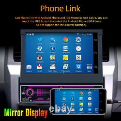 Autoradio simple 1DIN 7 Flip Out avec Bluetooth, CarPlay, radio FM, écran tactile et lecteur MP5