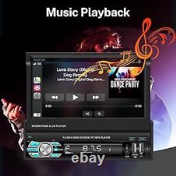 Autoradio simple DIN 7 DAB+ avec Apple Carplay, Bluetooth, écran tactile escamotable et lecteur MP5