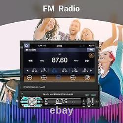 Autoradio simple DIN 7 DAB+ avec Apple Carplay, Bluetooth, écran tactile escamotable et lecteur MP5