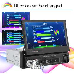 Autoradio simple DIN 7 DAB+ avec Apple Carplay, Bluetooth, écran tactile escamotable et lecteur MP5
