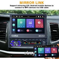 Autoradio simple DIN 7 pouces Android/Apple Carplay Bluetooth avec écran escamotable