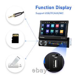Autoradio simple DIN 7 pouces avec Android/Apple Carplay, Bluetooth et écran rétractable