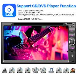 Autoradio stéréo de voiture Double 2 Din 7 BT iPhone Carplay+Android Auto Lecteur DVD+Caméra