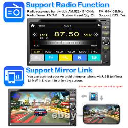 Autoradio stéréo de voiture Double 2 Din 7 BT iPhone Carplay+Android Auto Lecteur DVD+Caméra