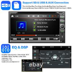 Autoradio stéréo de voiture Double 2 Din 7 BT iPhone Carplay+Android Auto Lecteur DVD+Caméra