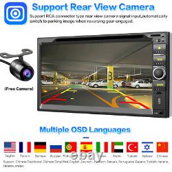 Autoradio stéréo de voiture Double 2 Din 7 BT iPhone Carplay+Android Auto Lecteur DVD+Caméra