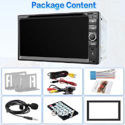 Autoradio stéréo de voiture Double 2 Din 7 BT iPhone Carplay+Android Auto Lecteur DVD+Caméra