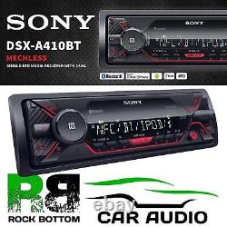 Autoradio stéréo de voiture Sony DSX-A410BT avec Bluetooth, sans mécanisme, USB, AUX, lecteur iPod et iPhone