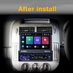 Autoradio stéréo de voiture à écran rétractable Single 1 Din 7 pouces avec Apple Carplay, Bluetooth Auto et lecteur FM
