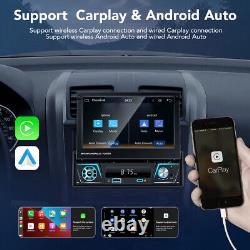 Autoradio stéréo de voiture sans fil CarPlay Android avec écran rétractable MP5 Player + caméra