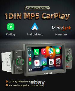 Autoradio stéréo pour voiture Android Carplay 5 en 1 Din MP5 lecteur Bluetooth USB FM récepteur
