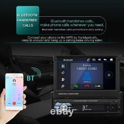 Autoradio stéréo pour voiture Single 1 Din 7 pouces avec GPS Sat Nav, écran tactile rabattable et lecteur + caméra