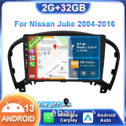 CarPlay pour Nissan Juke 2004-2016 Autoradio Stéréo Radio Sat Nav Android 13 BT-5.0 GPS