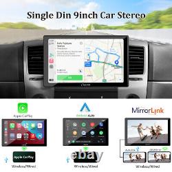 Carpuride Autoradio Android Auto de 9 Pouces Lecteur Audio MonodIN BT WIFI