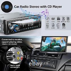 Chaîne stéréo de voiture Chismos 9V-24V avec lecteur CD DVD et Bluetooth, autoradio 1DIN RDS/FM/AM