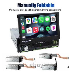 DAB+ 64G 7 Autoradio Simple DIN CarPlay GPS WIFI Écran Rétractable Joueur