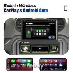 DAB+ 64G 7 Autoradio Simple DIN CarPlay GPS WIFI Écran Rétractable Joueur