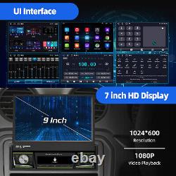 DAB+ 64G 7 Autoradio Simple DIN CarPlay GPS WIFI Écran Rétractable Joueur