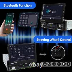 DAB+ 64G 7 Autoradio Simple DIN CarPlay GPS WIFI Écran Rétractable Joueur