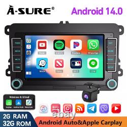 DAB+ Android 14 32G pour VW GOLF MK5 MK6 7 Apple Carplay Autoradio Lecteur Radio