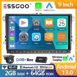 DAB+ Pour VW GOLF MK5 MK6 9 Carplay Autoradio Android 13 Lecteur GPS 2+64G