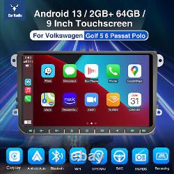 DAB+ Pour VW GOLF MK5 MK6 9 Carplay Autoradio Android 13 Lecteur GPS 2+64G