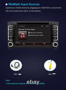 Double 2 Din Android 10.0 Voiture Stéréo Radio Lecteur Sat Nav Gps Bt Pour Toyota DVD
