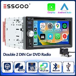 Double 2 Din Lecteur CD/DVD de voiture stéréo radio RDS USB compatible Apple Carplay et Android Auto