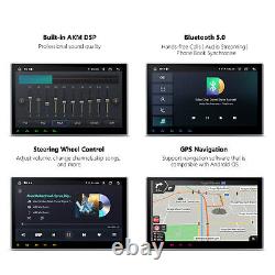 Double DIN 10.1 HD GPS de voiture Radio Stéréo Lecteur DVD Android 13 8-Core Car Play