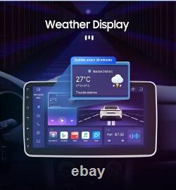 Écran tactile Android 10.1, Apple Carplay 12, stéréo de voiture 4+32 Go avec lecteur radio AM FM