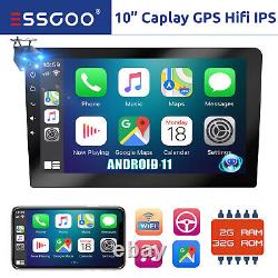 Essgoo 10 Android 11 Carplay Stéréo Lecteur Gps Nav Rds Radio 2+32g Caméra 2 Din