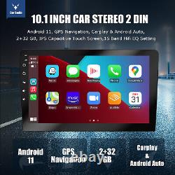 Essgoo 10 Android 11 Carplay Stéréo Lecteur Gps Nav Rds Radio 2+32g Caméra 2 Din