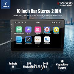 Essgoo 10 Pouces Android 11 Voiture Stereo Fm Radio Mp5 Lecteur Gps Wifi +camera 2+16g