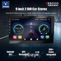 Essgoo 2 Din 9 Voiture Android 10 Stéréo Radio Lecteur Gps Wifi Bt Chef D'unité +camera