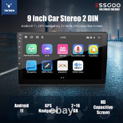 Essgoo 9 Pouces Double 2 Din Android 11 Autoradio Stéréo Avec Bluetooth Sat Nav Fm