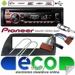 Ford KA Lecteur radio stéréo de voiture Pioneer CD MP3 USB AUX & Kit d'installation de façade noire
