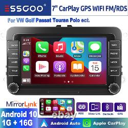 Gps+ Apple Carplay 7android 10 Pour Vw Golf Mk5 Mk6 Voiture Stereo Radio Mp5 Lecteur
