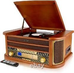 Lecteur D'enregistrement Table Tournante Mcr50 6-en-1 Lecteur CD Mp3 Cassette Radio Fm/am Usb