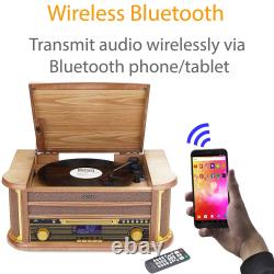 Lecteur de disques Vinyle Radio DAB+ Cassette USB Bluetooth Denver MRD-51BT