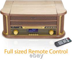 Lecteur de disques Vinyle Radio DAB+ Cassette USB Bluetooth Denver MRD-51BT