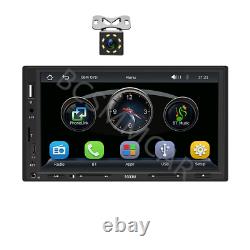 Lecteur de radio stéréo de voiture 7 pouces 2 Din avec écran tactile pour Apple Carplay Android Auto + Caméra