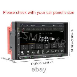 Lecteur de radio stéréo de voiture 7 pouces 2 Din avec écran tactile pour Apple Carplay Android Auto + Caméra