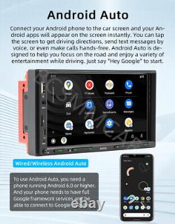 Lecteur de radio stéréo de voiture 7 pouces 2 Din avec écran tactile pour Apple Carplay Android Auto + Caméra