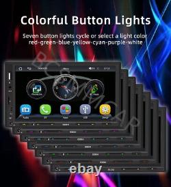 Lecteur de radio stéréo de voiture 7 pouces 2 Din avec écran tactile pour Apple Carplay Android Auto + Caméra