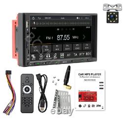 Lecteur de radio stéréo de voiture 7 pouces 2 Din avec écran tactile pour Apple Carplay Android Auto + Caméra