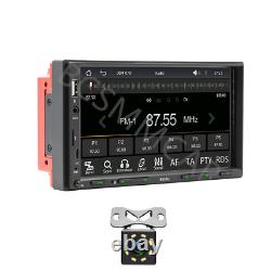 Lecteur de radio stéréo de voiture 7 pouces 2 Din avec écran tactile pour Apple Carplay Android Auto + Caméra