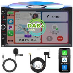 Lecteur de radio stéréo voiture CD DVD BT sans fil Carplay Android Auto + DAB + Antenne