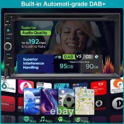 Lecteur de radio stéréo voiture CD DVD BT sans fil Carplay Android Auto + DAB + Antenne