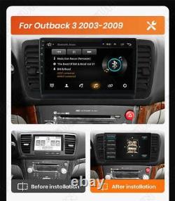 Lecteur radio stéréo GPS WiFi CarPlay 9'' 1+16Go pour Subaru Legacy Outback 03-09